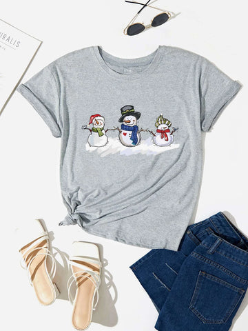 Snowman Print Tee