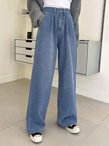 DAZY Elastic Waist Wide Leg Jeans