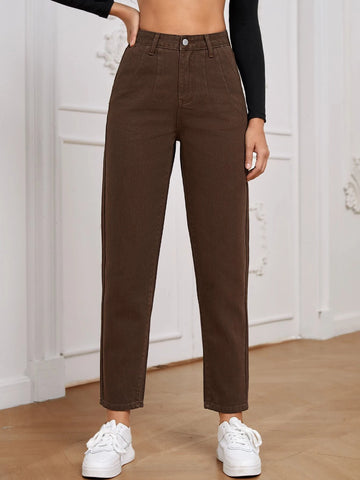 High Waist Straight Leg Jeans