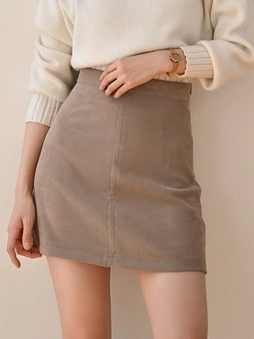 DAZY High Waist Zip Back Skirt