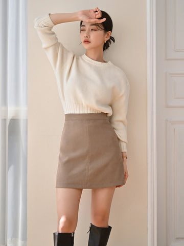 DAZY High Waist Zip Back Skirt