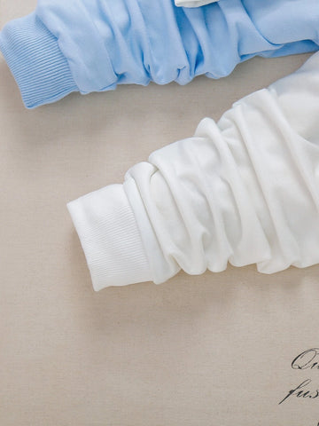 Toddler Boys Cartoon Face Print Two Tone Sweatshirt & Sweatpants