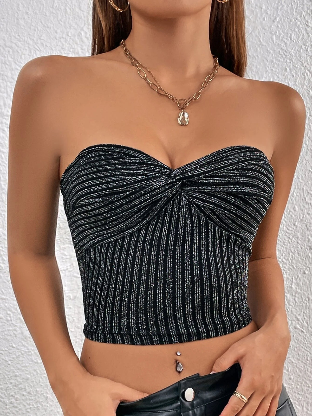 Twist Front Crop Tube Top