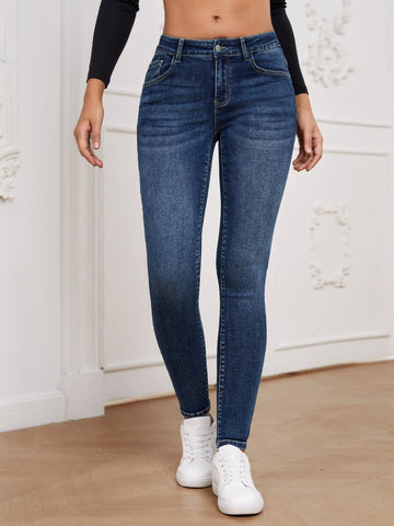 Slant Pocket Skinny Jeans