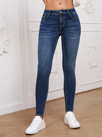 Slant Pocket Skinny Jeans