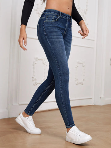 Slant Pocket Skinny Jeans