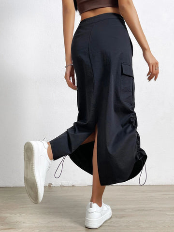 Solid Slant Pockets Sweatpants