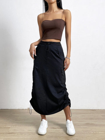 Solid Slant Pockets Sweatpants