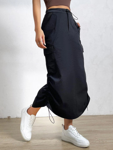 Solid Slant Pockets Sweatpants