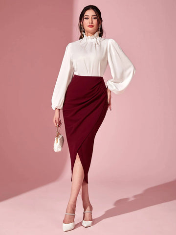 Modely Ruched Tulip Hem Skirt