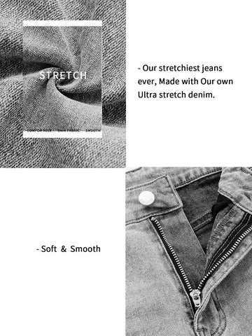 BLUES High Waist Raw Cut Straight Leg Jeans