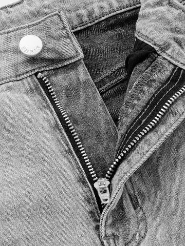 BLUES High Waist Raw Cut Straight Leg Jeans