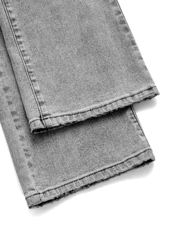 BLUES High Waist Raw Cut Straight Leg Jeans
