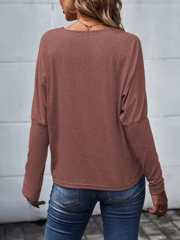 Guipure Lace Panel Drop Shoulder Tee