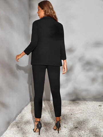 Unity Solid Open Front Blazer & Pants