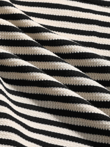 DAZY Striped High Neck Tee