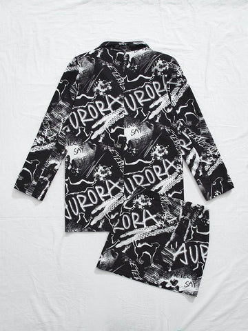 Unity Allover Print Single Button Blazer & Skirt