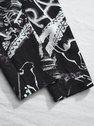 Unity Allover Print Single Button Blazer & Skirt