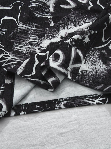 Unity Allover Print Single Button Blazer & Skirt