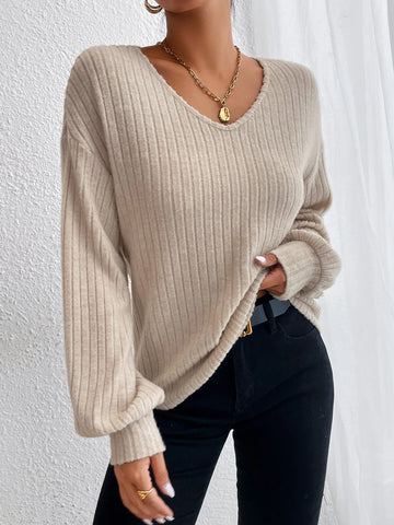 V Neck Drop Shoulder Tee