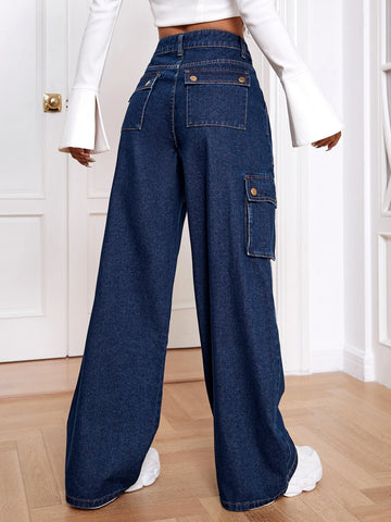 Flap Pocket Cargo Jeans