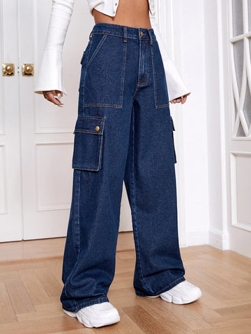 Flap Pocket Cargo Jeans