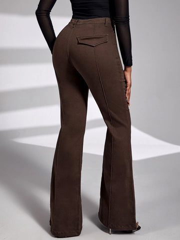 SXY Seam Detail Flare Leg Jeans