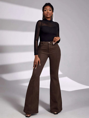 SXY Seam Detail Flare Leg Jeans