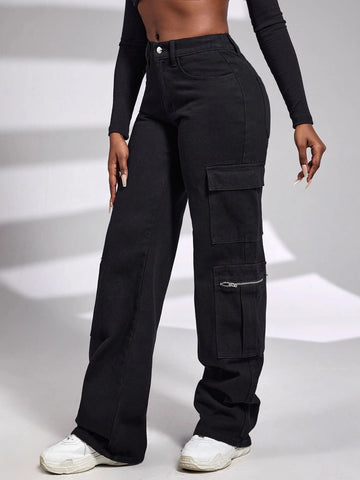 SXY Flap Pocket Side Cargo Jeans