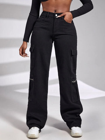 SXY Flap Pocket Side Cargo Jeans