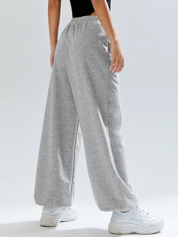 Elastic Waist Slant Pocket Sweatpants