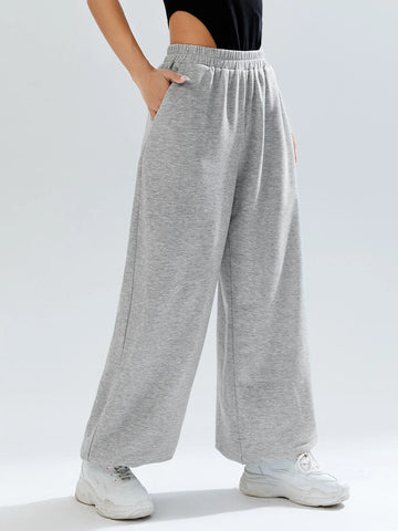 Elastic Waist Slant Pocket Sweatpants