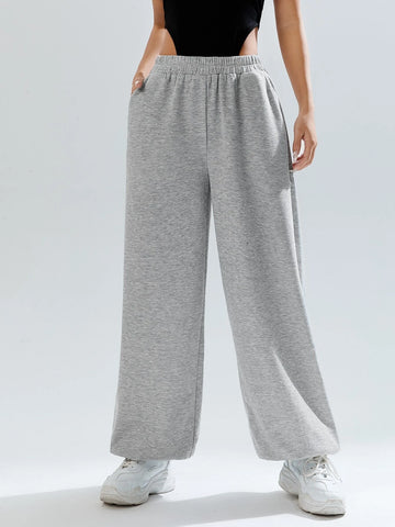 Elastic Waist Slant Pocket Sweatpants