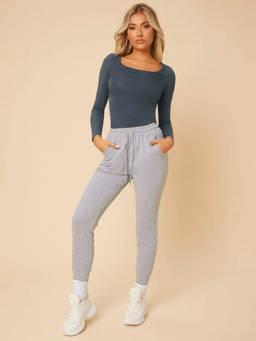 Solid Scoop Neck Slim Tee