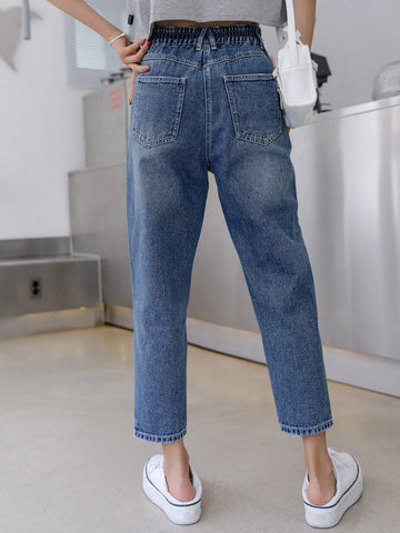DAZY High Rise Crop Mom Jeans
