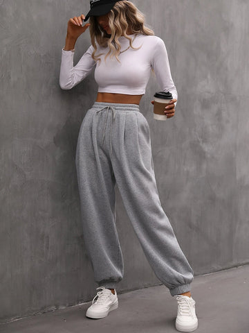 Slant Pockets Drawstring Sweatpants