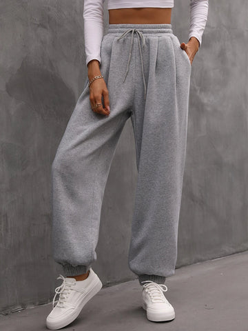 Slant Pockets Drawstring Sweatpants