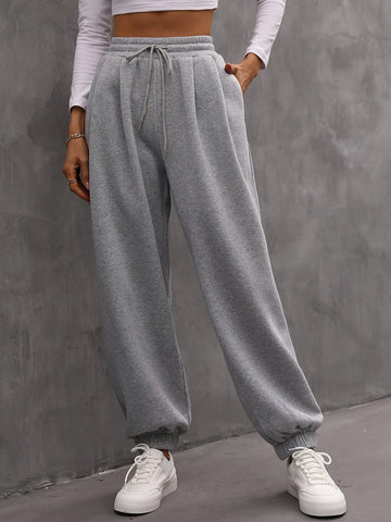 Slant Pockets Drawstring Sweatpants