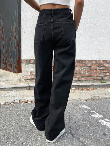 DAZY Slant Pockets Straight Leg Jeans