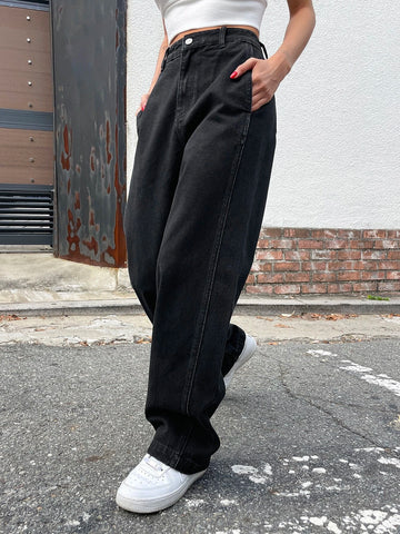 DAZY Slant Pockets Straight Leg Jeans