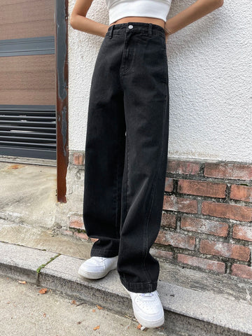 DAZY Slant Pockets Straight Leg Jeans