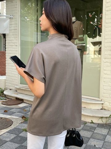 DAZY Mock Neck Batwing Sleeve Tee