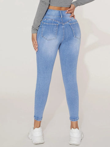 PETITE Light Wash Skinny Jeans