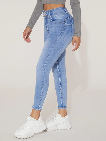 PETITE Light Wash Skinny Jeans