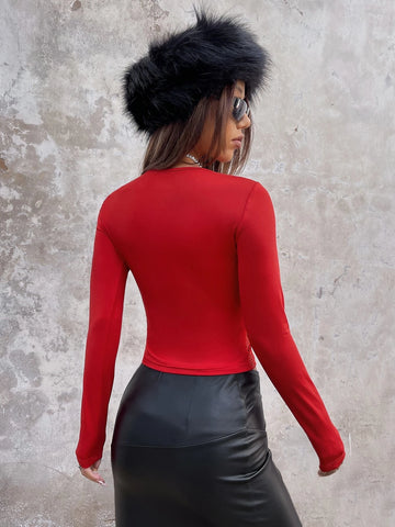 Graphic Print Crop Tee