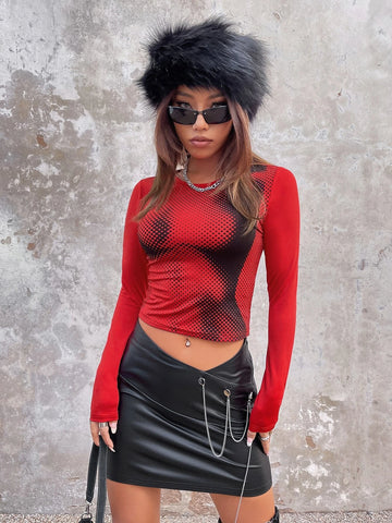 Graphic Print Crop Tee