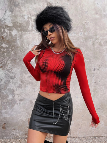 Graphic Print Crop Tee