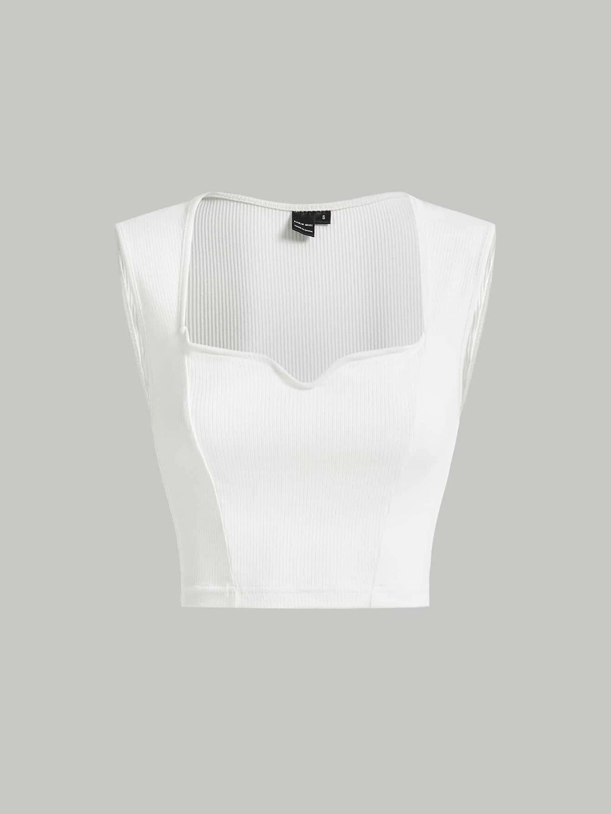 Sweetheart Neck Rib-knit Tank Top