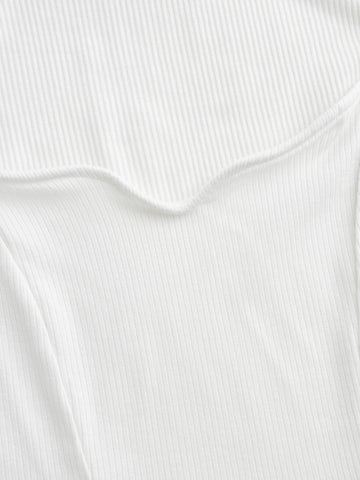Sweetheart Neck Rib-knit Tank Top