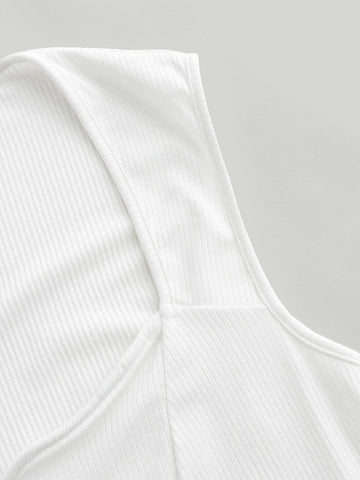 Sweetheart Neck Rib-knit Tank Top